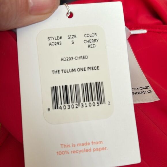 Andie The Tulum One Piece Swimsuit Cherry Red size S NWT - Picture 7 of 7